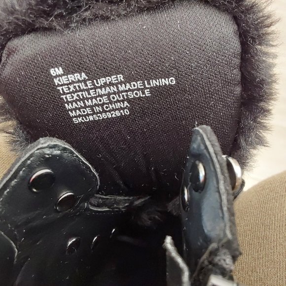 r2 Black Faux Suede & Fur NWOB Lace Up Ankle Boots.  Size 6M - Picture 3 of 8